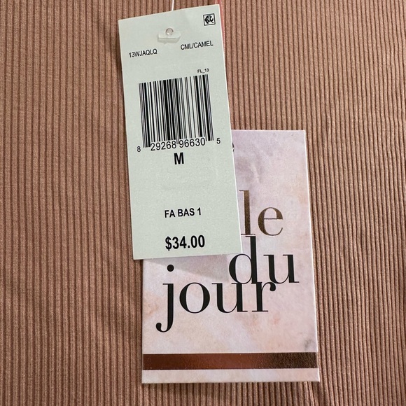 Belle Du Jour Camel Ribbed Bodysuit - Picture 4 of 4